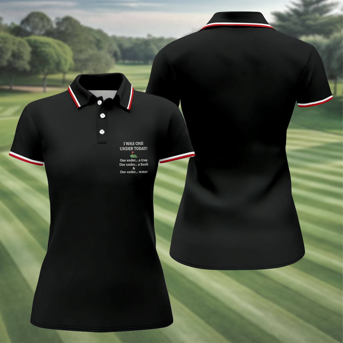 I Was One Under Today Black Golf Shirt, Funny Golf Shirt, Ladies Golf Tops, Golf Shirt For Women