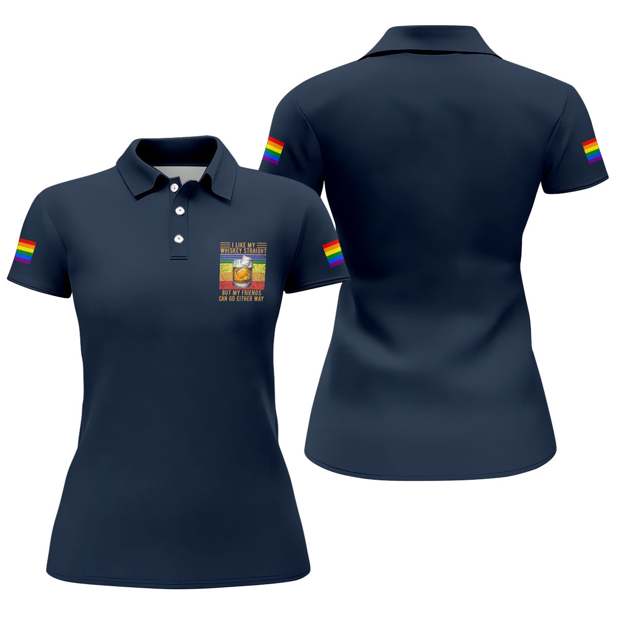 I Like My Whiskey Straight LGBT Pride Month Fun Women's Golf Shirts, LGBT Support Pride Shirt