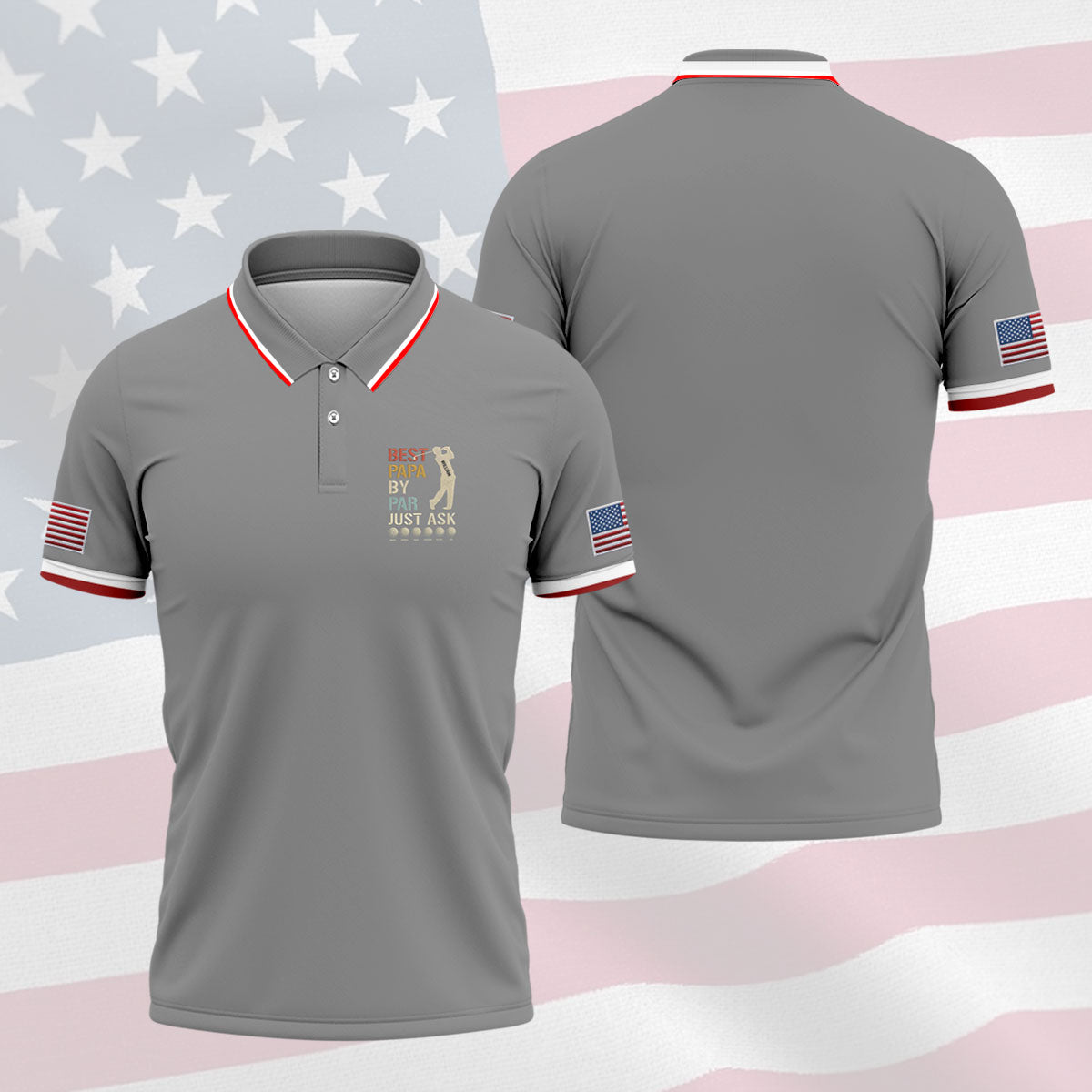 Best Dad Papa By Par Just Ask Father's Day Golf Shirt, Golf Gift For Dad, Polo Shirts For Men