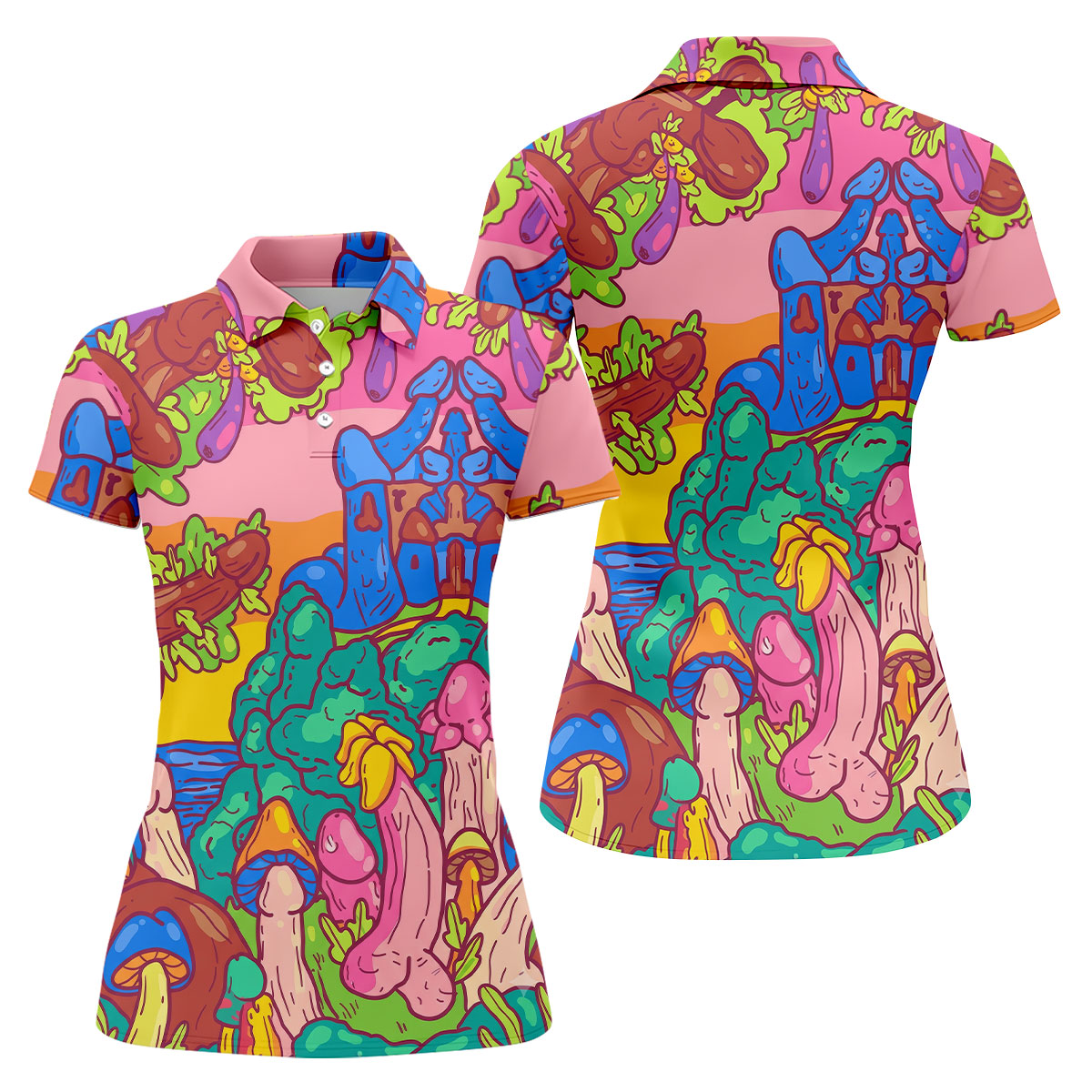 Funny Adult Fantasy Island Novelty Golf Shirt, Ladies Golf Shirts, Women’s Golf Apparel