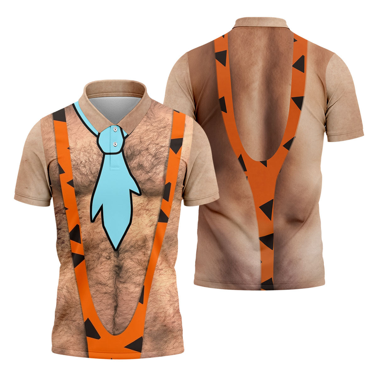 Funny Hairy Chest And Tie Halloween Costume Polo Shirt, Mens Golf Polo, Golf Apparel