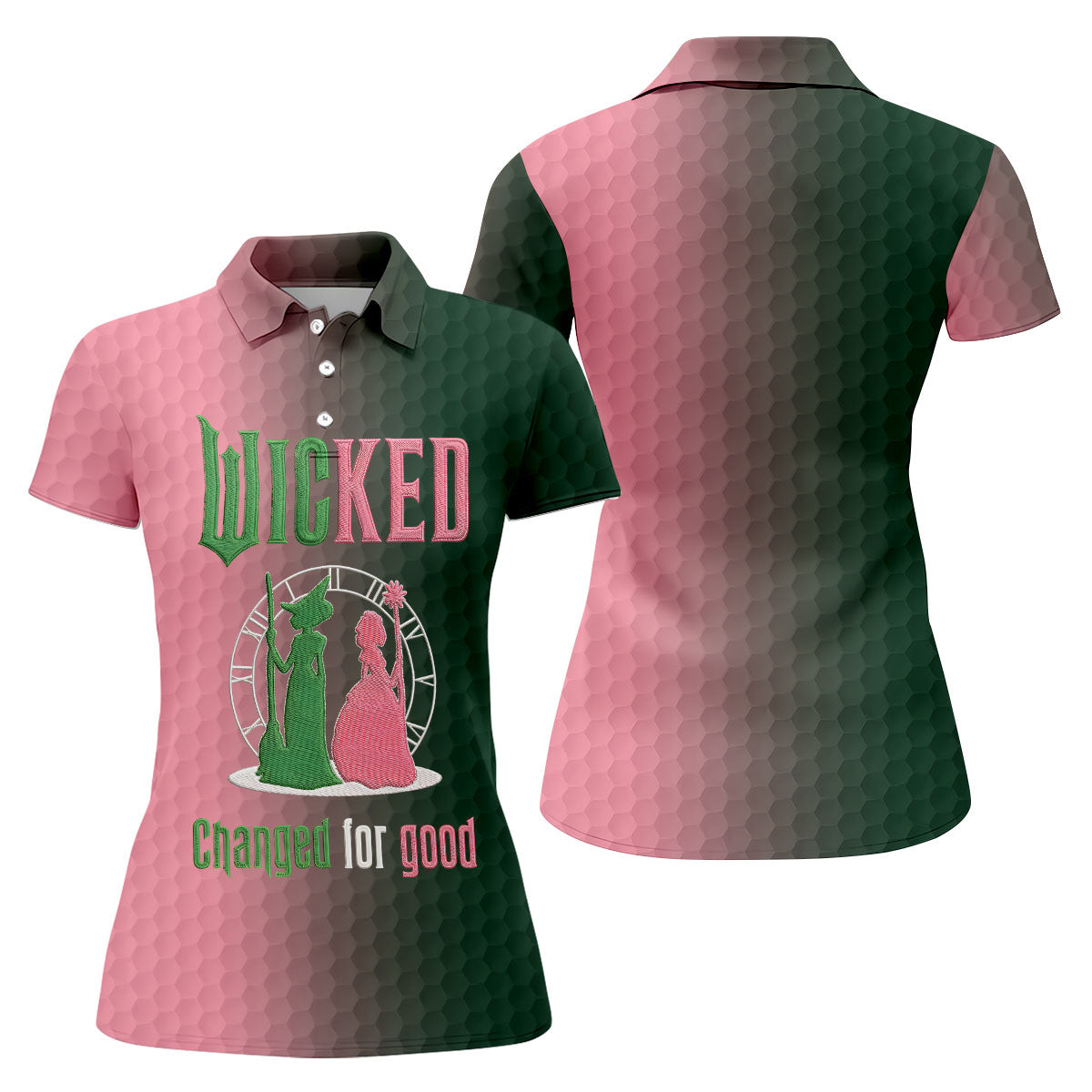 Wicked Changed For Good Embroidered Golf Shirt, Women's Golf Polo, Printed Golf Shirt