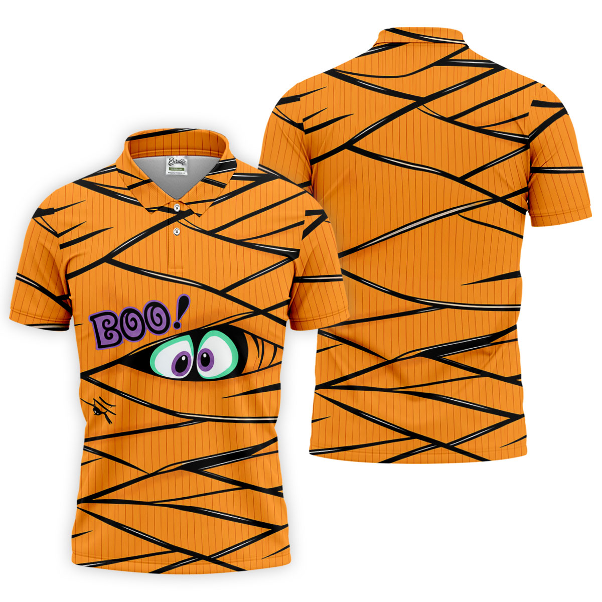 Boo Mummy Halloween Horror Character Polo Shirt, Polo Shirts For Men, Printed Golf Shirts