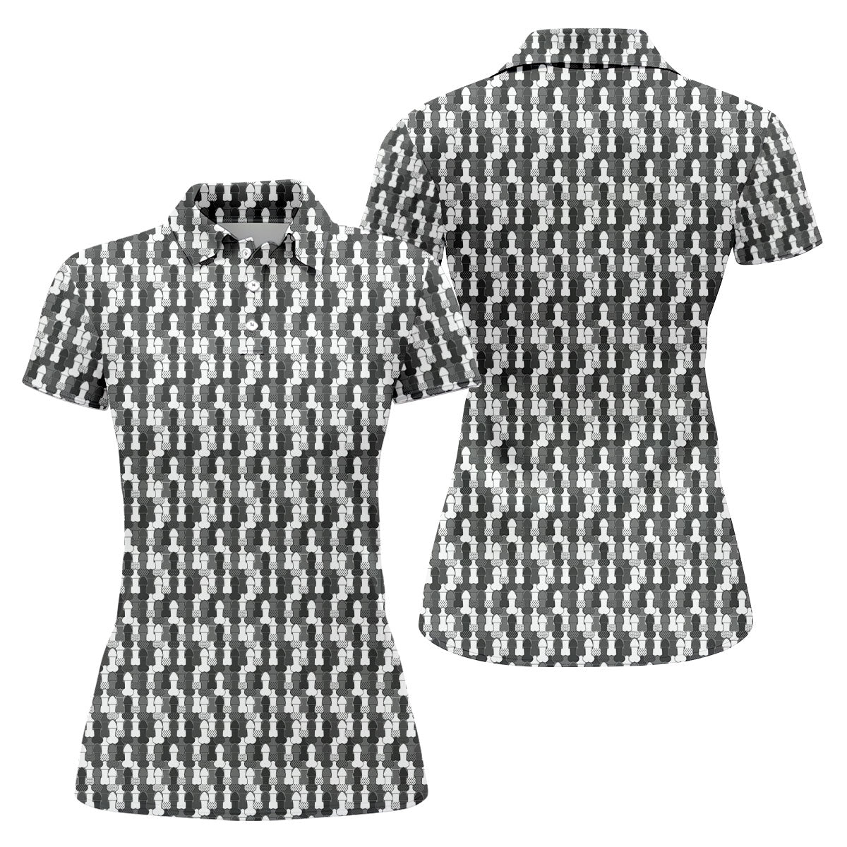 Funny Dirty Grey And White Women's Golf Tops, Fun Women's Golf Shirts, 250th Anniversary Ladies Golf Shirts