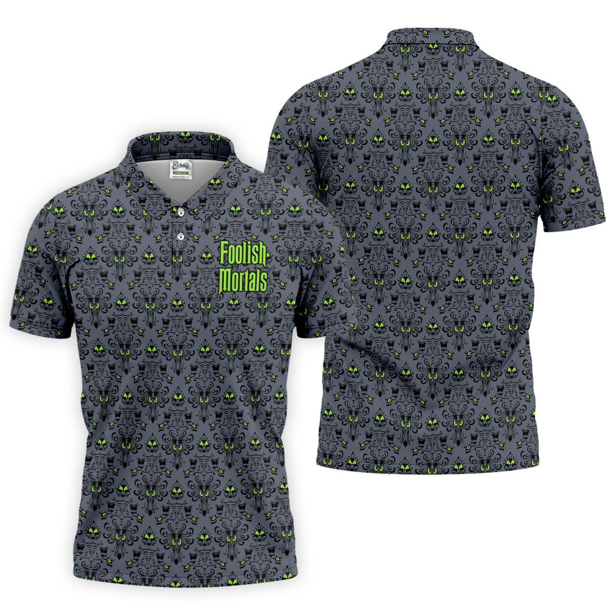 Foolish Mortals Haunted Halloween Polo Shirt, Printed Golf Shirts, Golf Apparel For Men
