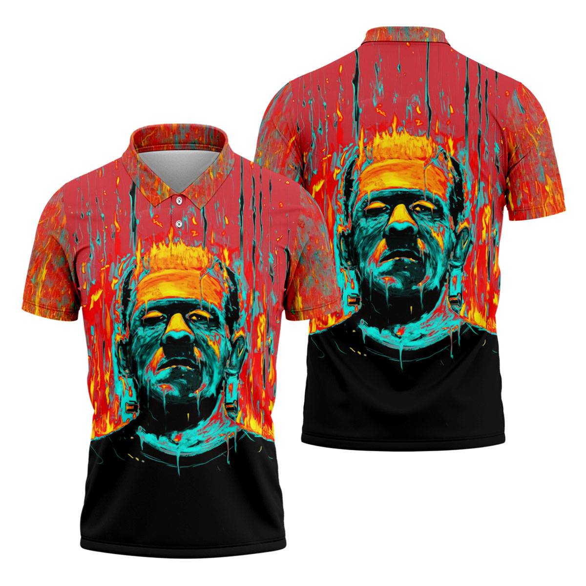 Horror Character Halloween Polo Shirt, Hawaiian Golf Shirt, Golf Shirts For Men