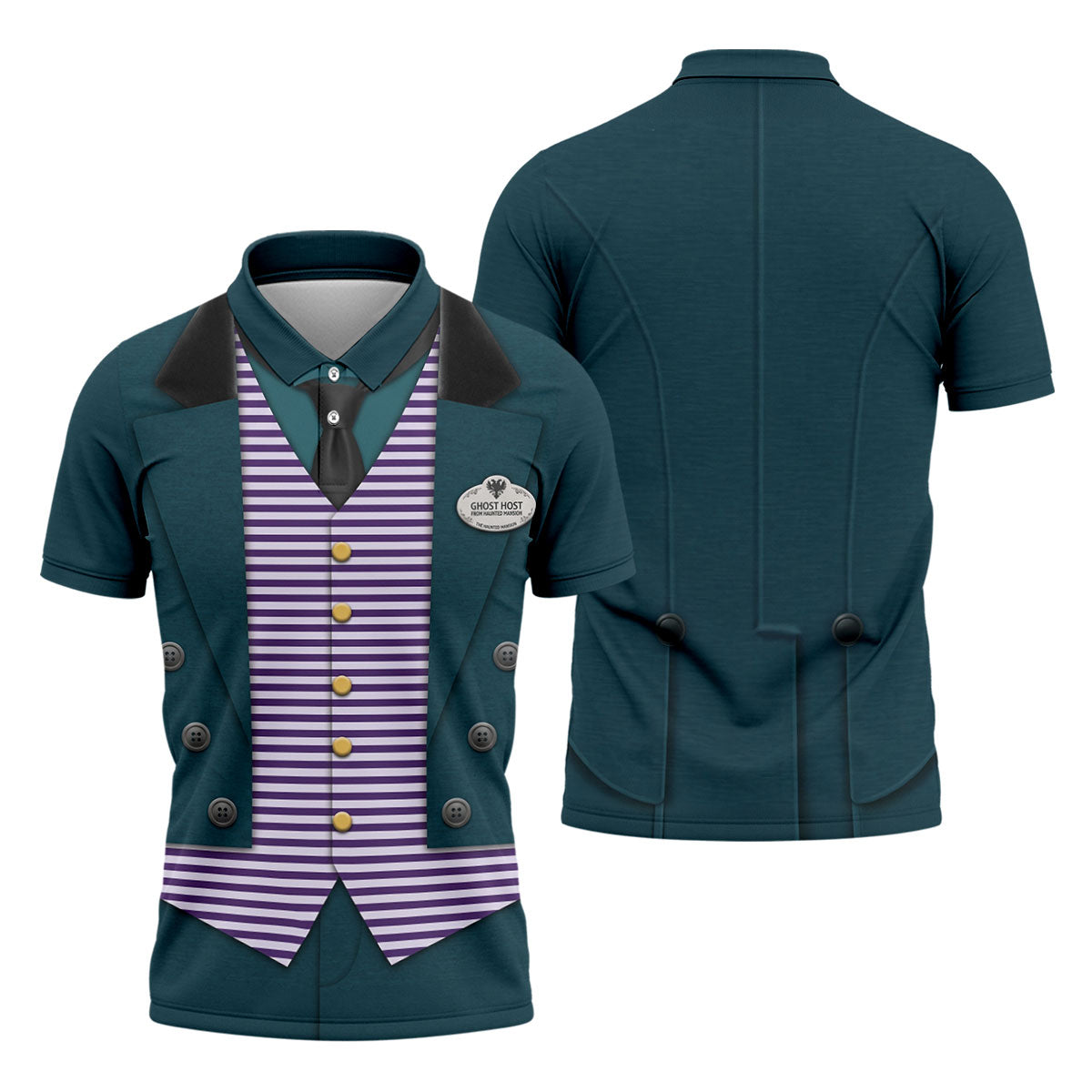 Ghostly Butler Costume Halloween Polo Shirt, Polo Shirts For Men, Mens Golf Shirts