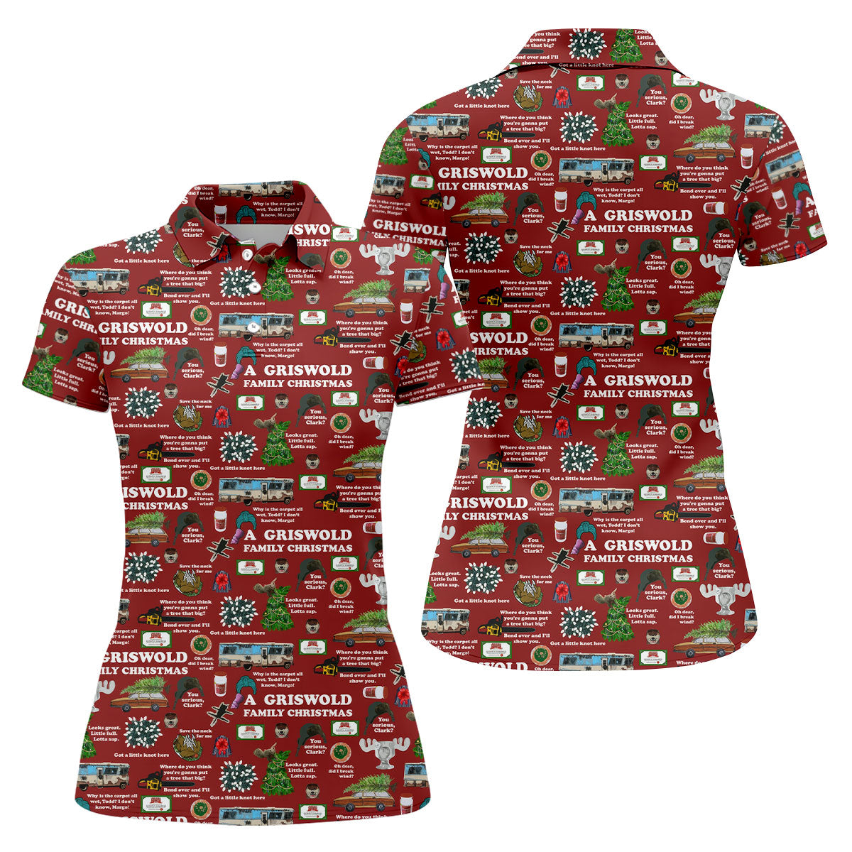 A Griswold Family Christmas Women's Golf Tops, Christmas Golf Shirt, Ladies Golf Polos, Golf Gift For Ladies