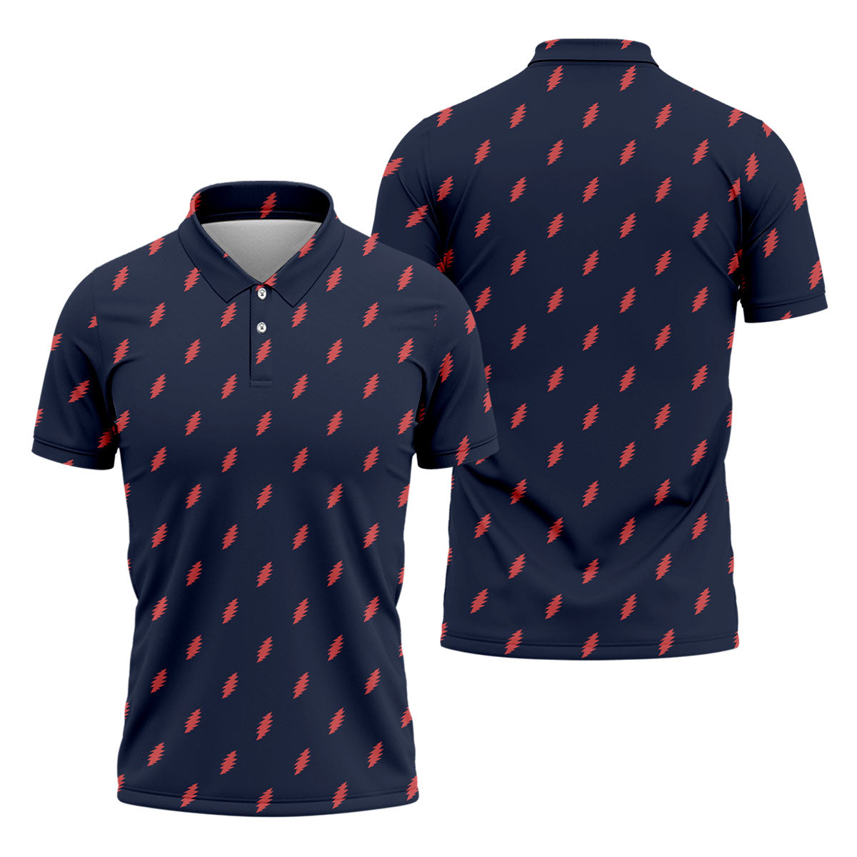 Lightning Strike Polo Shirt for Men, 250 Years USA Patriotic Golf Shirt, 4th Of July Golf Shirt, Golf Shirts For Men