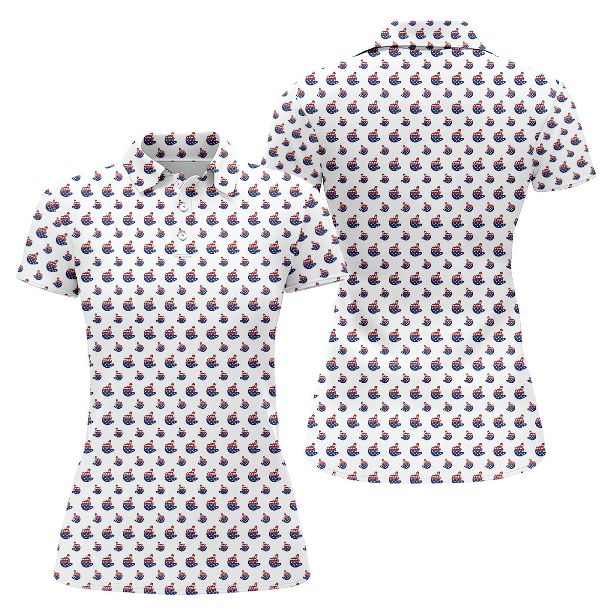 Funny Middle finger US Flag Pattern 250th Anniversary White Golf Shirt, 4th Of July Women Golf Top