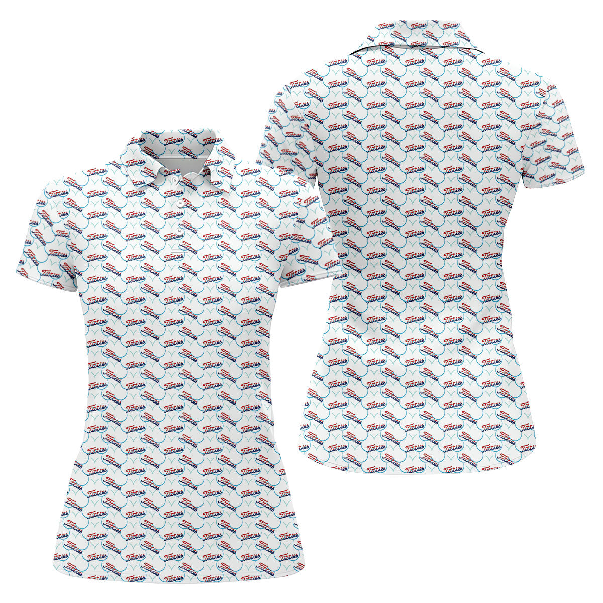 Funny Adult 250th Anniversary Red White Blue Women's Golf Tops, 4th Of July Ladies Golf Shirts