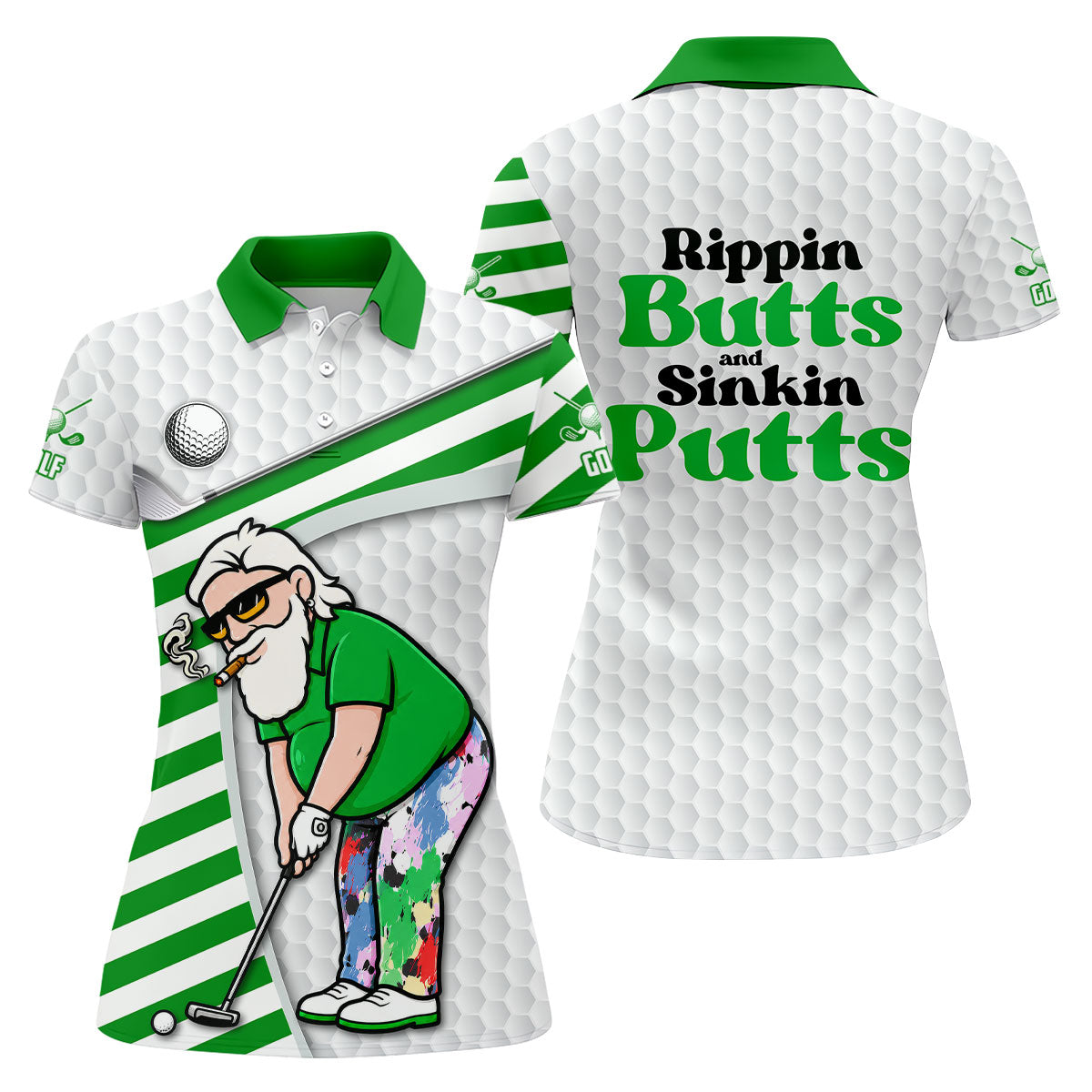 Funny Rippin Butts And Sinkin Putts Polo Shirt, Women’s Golf Polo, Golf Polo For Women