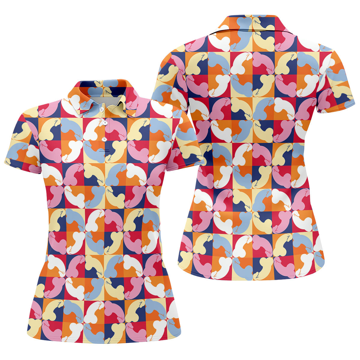 Funny Adult Retro Checkered Novelty Golf Shirt, Golf Tops For Women, Ladies Golf Top