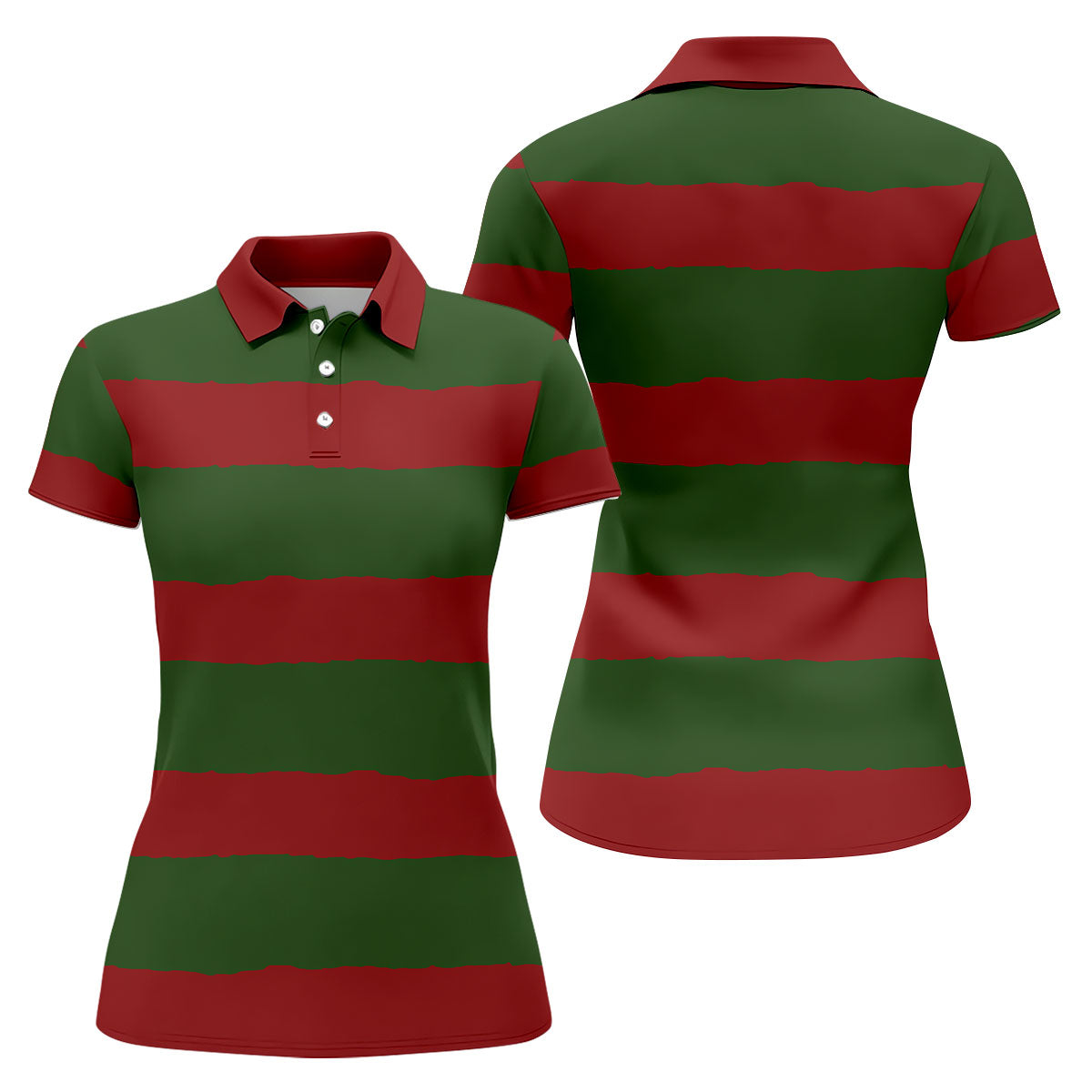 Halloween Freddy Classic Horror Characters Stripe Golf Shirt, Halloween Golf Shirt, Golf Shirt For Women
