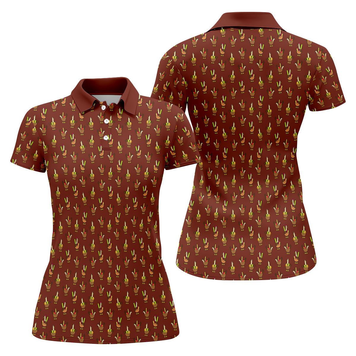 Thanksgiving Turkey Women Golf Shirt, Ladies Sleeveless Polo, Gifts For Golf Lovers, Thanksgiving Day Shirts