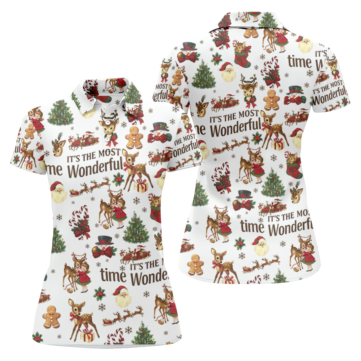 It's The Most Wonderful Time Christmas Golf Shirt, Cute Golf Outfit, Ladies Golf Shirts, Golf Shirt For Women