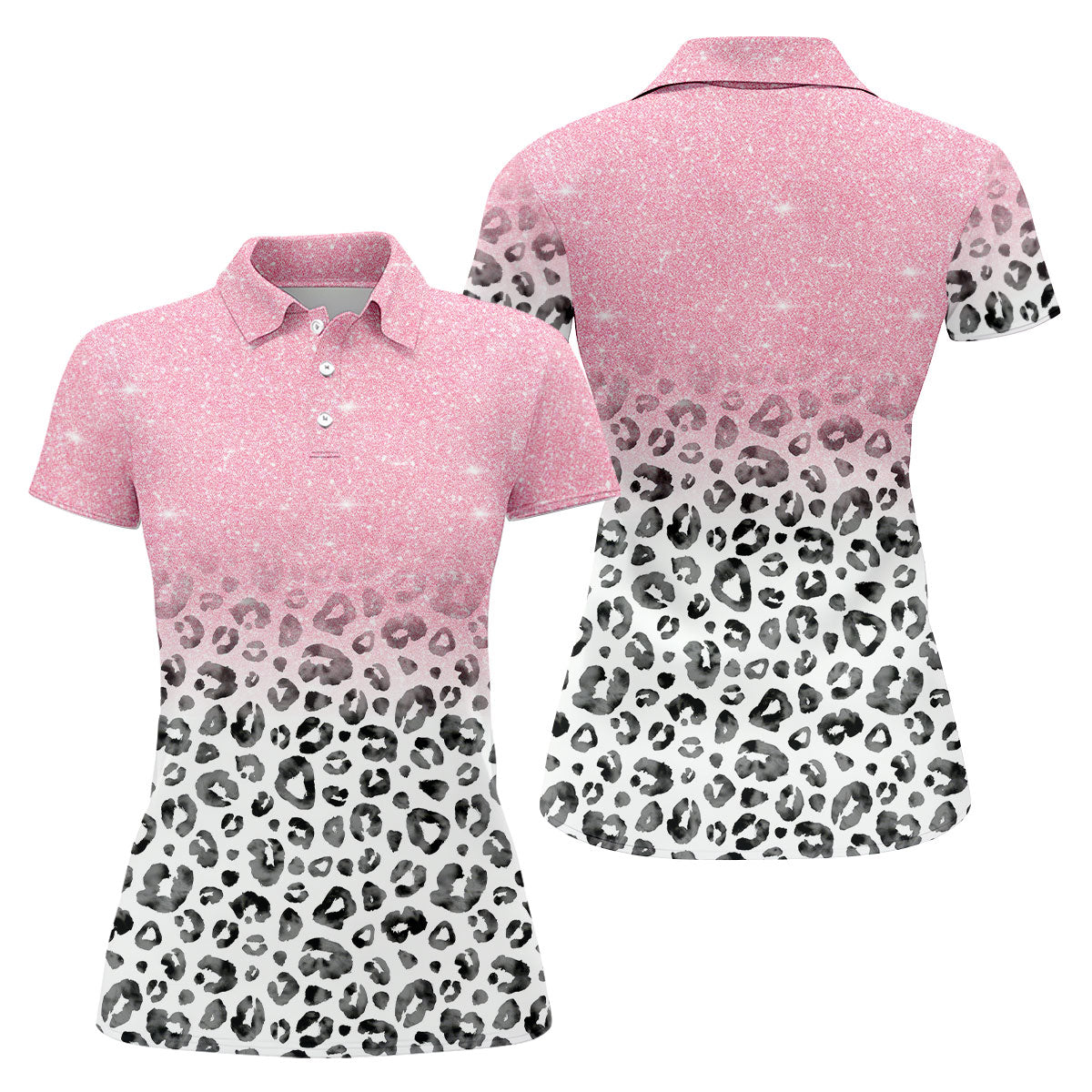 Pink Leopard Women's Golf Shirt, Pink Golf Shirt, Breast Cancer Awareness Shirt, Ladies Golf Shirts