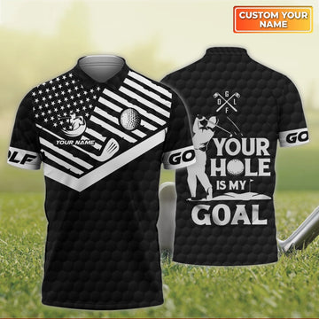 Your Hole Is My Goal Golf Men's Golf Polo ShirtGolfing Apparel, Mens Golf Gift, Funny Golf Shirt