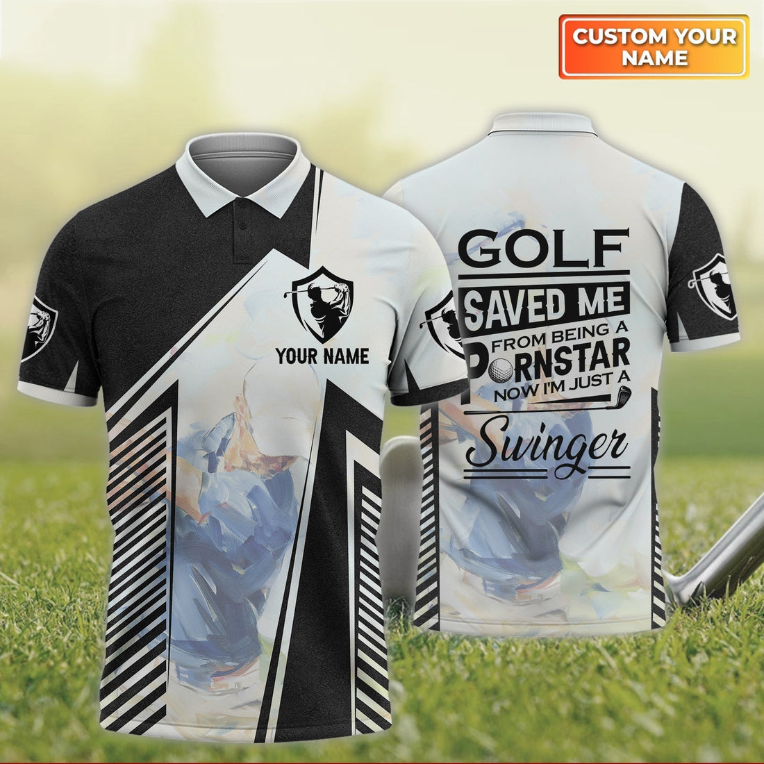 Golf Saved Me From Being Men's Golf Polo ShirtGolfing Apparel, Mens Golf Gift, Funny Golf Shirt