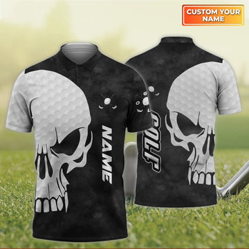Skull - Personalized Name 3D Polo ShirtGolfers