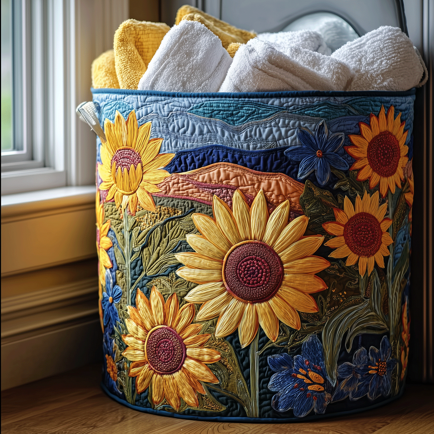 Radiant Sunflower Laundry Basket Laundry Gifts, Housewarming Gift Ideas, Mother's Day Gifts