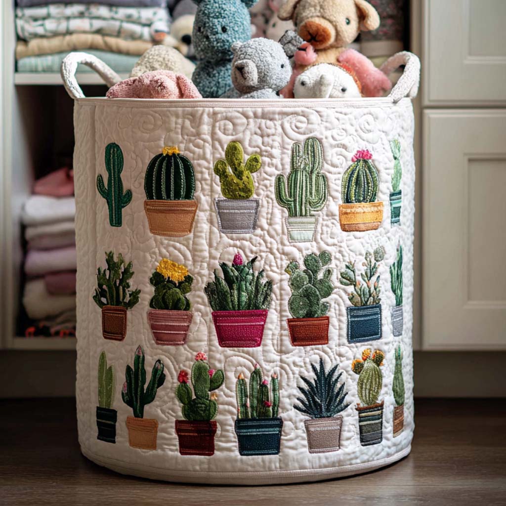 Serene Cactus Laundry Basket Laundry Gifts, Housewarming Gift Ideas, Mother's Day Gifts
