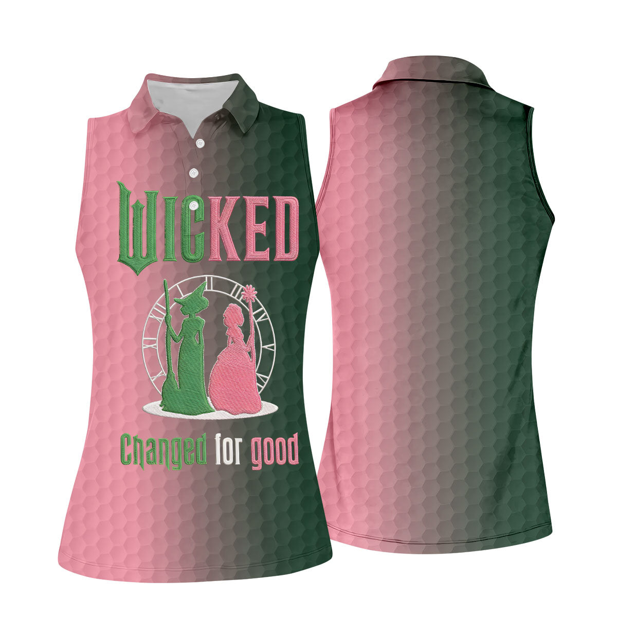 Wicked Changed For Good Embroidered Golf Shirt, Women's Golf Polo, Printed Golf Shirt