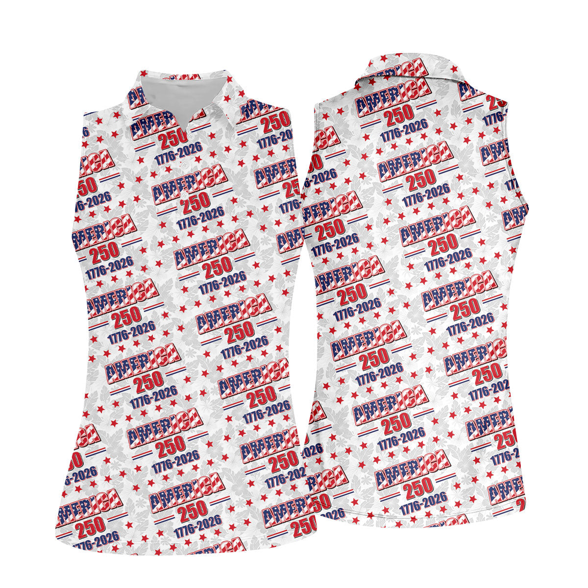America 250 Tropical Floral 4th Of July Golf Shirt, Patriotic Golf Shirt, Golf Shirt For Women