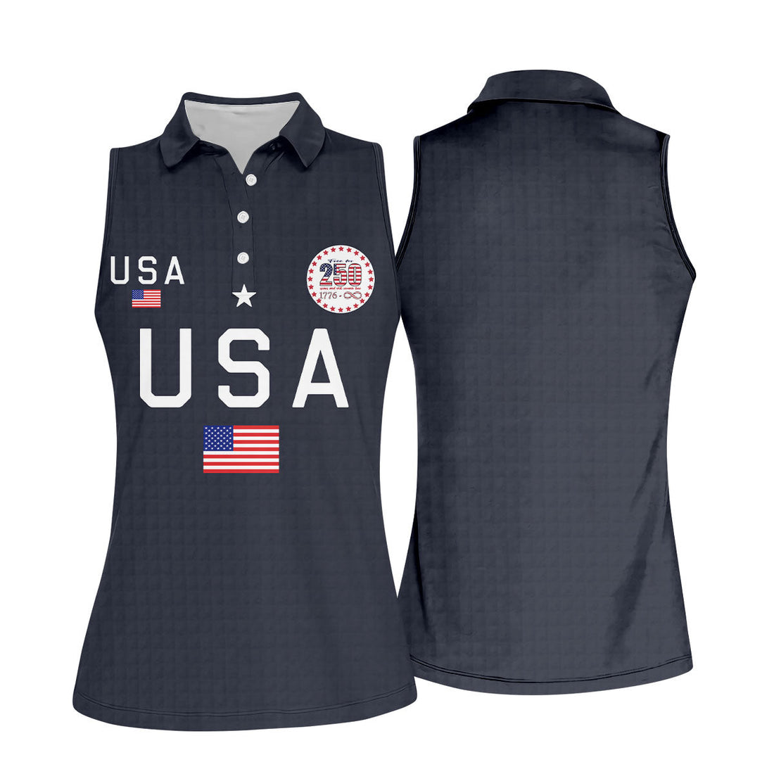 Free For 250 Years Black Patriotic Golf Shirt, 4th Of July Golf Shirt, 250th Anniversary Women Golf