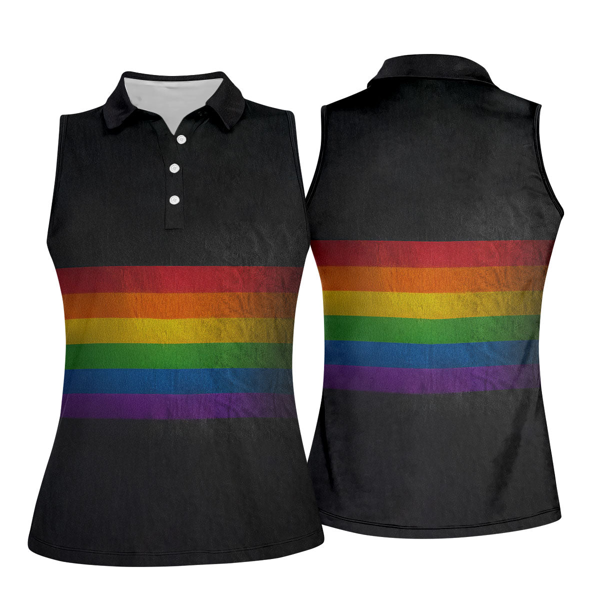 Pride Rainbow Flag Retro Golf Shirt, LGBTQ Month Golf Shirt For Women, Ladies Golf Polos