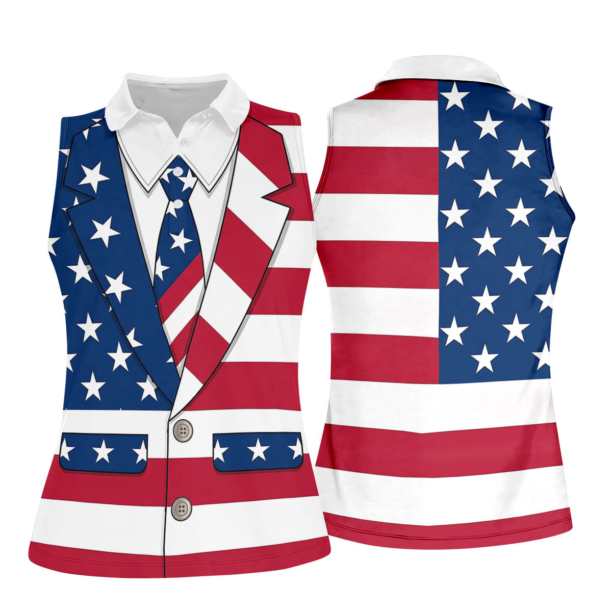 US Flag Costume Patriotic 4th Of July Golf Shirt, 250 Years Golf Shirt For Women
