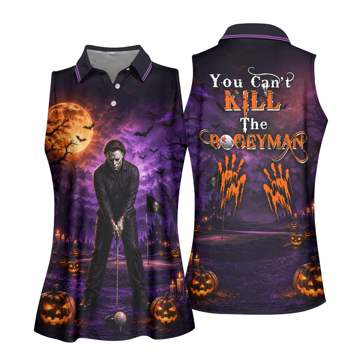 You Can't Kill The Bogeyman Halloween Polo Shirt, Printed Golf Shirt, Ladies Golf Tops