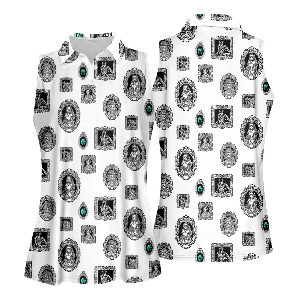Gothic Portrait Halloween Horror Character Polo Shirt, Golf Shirt, Golf Shirts For Women