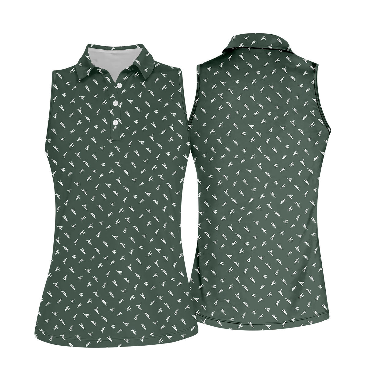 Naughty Position Dark Green Fun Women's Golf Shirts, Valentines Golf Gift, Ladies Golf Polos