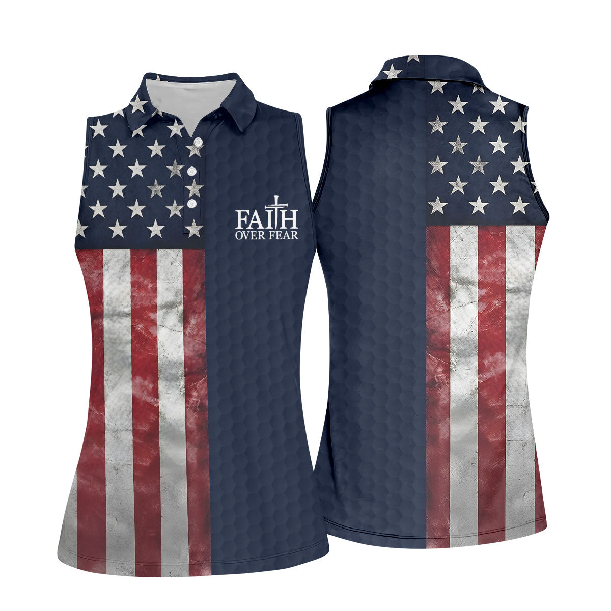 Faith Over Fear Patriotic Golf Shirt, 4th Of July Golf Shirt, 250 Celebration Golf Shirt For Women