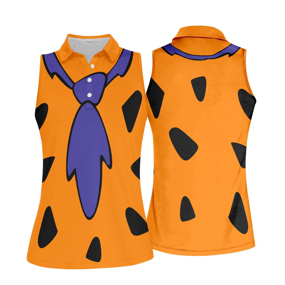 Fred Flintstone Costume Orange Design Golf Shirt, Women's Golf Shirt, Hawaiian Golf Shirt, Golf Polo For Women