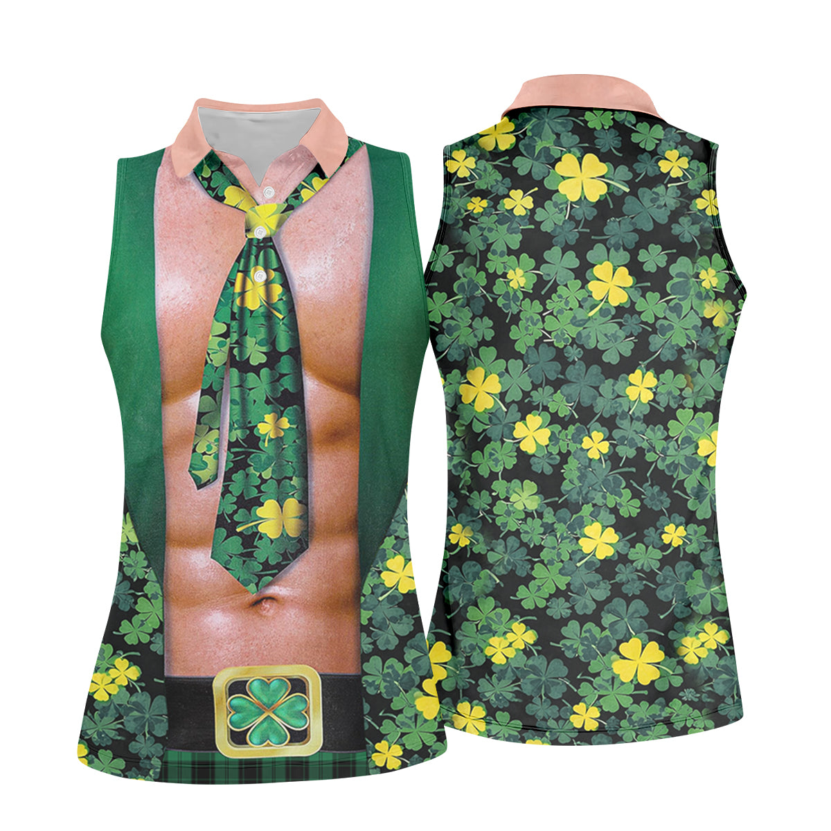 Funny St Patrick's Day Shamrock Golf Shirt, Women's Golf Shirts, Ladies Golf Polos, Women's Polo Shirt