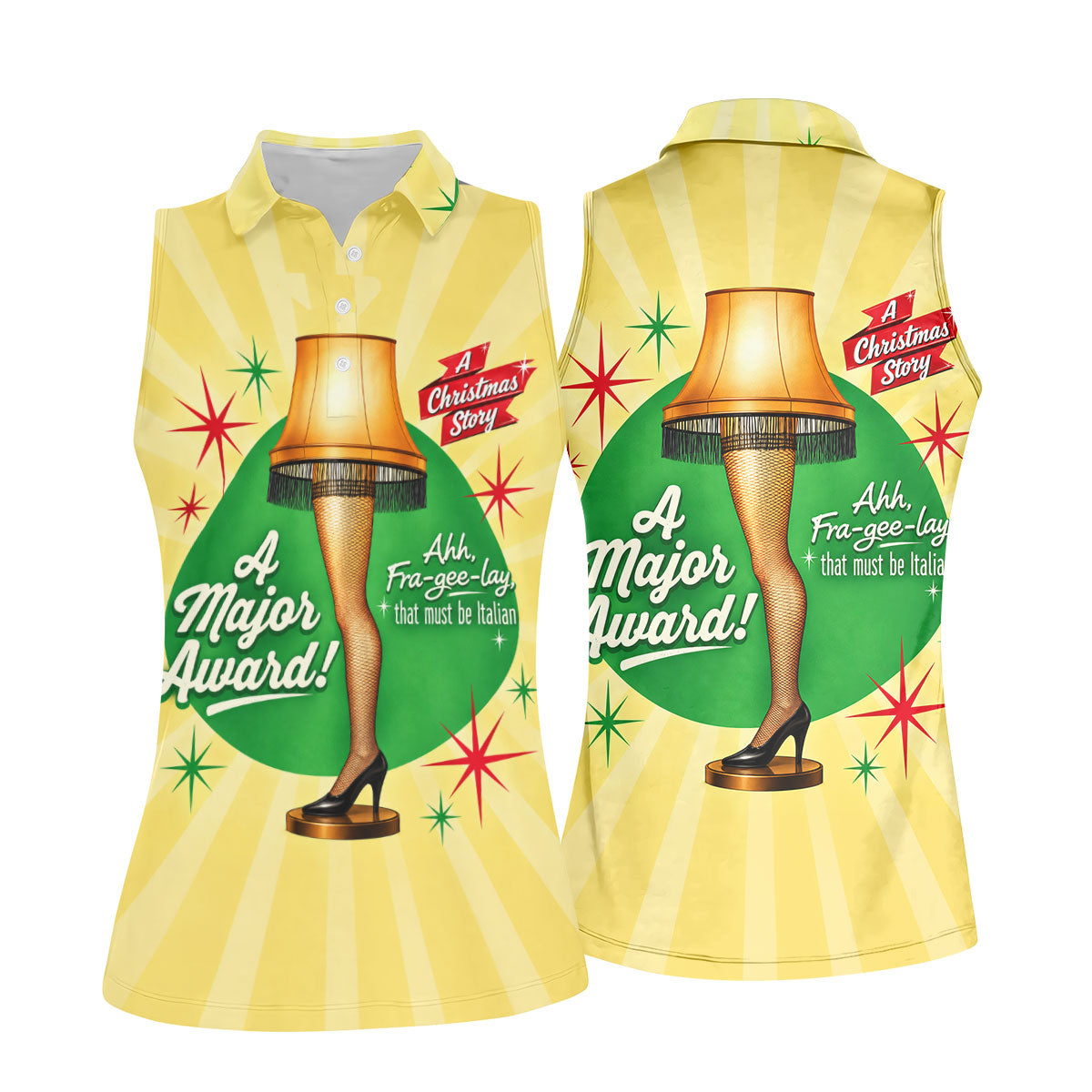 Christmas Leg Lamp Quote Golf Polo Shirt, Ladies Golf Shirts, Golf Shirts For Women