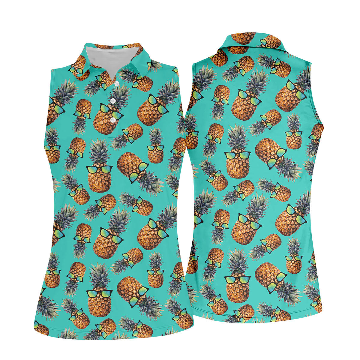 Cool Pineapple Tropical Theme Hawaiian Golf Shirt, Golf Shirt For Women, Golfing Apparel