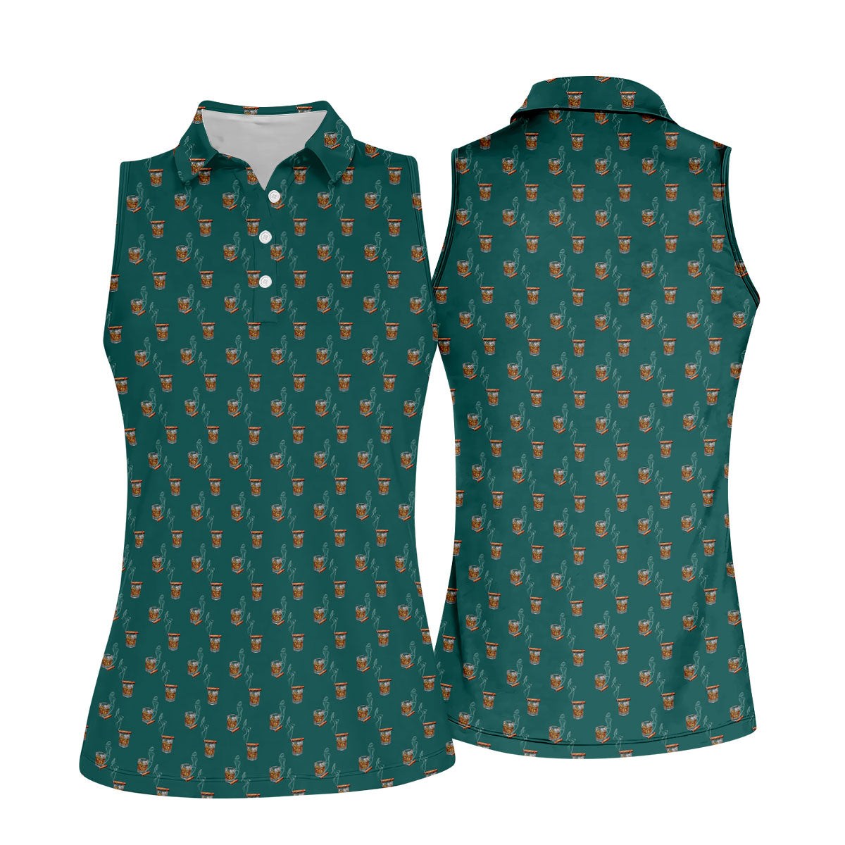 Smoke Whiskey Green Golf Shirt, Golf Whiskey Women's Polo Shirt, Ladies Golf Shirts