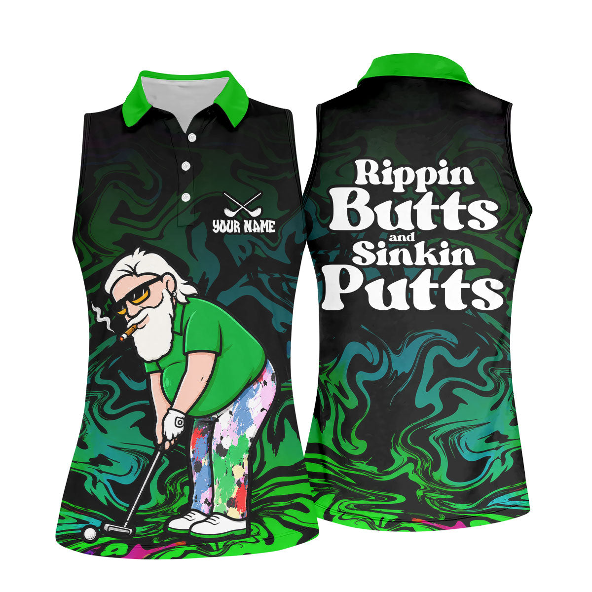 Funny Rippin Butts And Sinkin Putts Polo Shirt, Womens Golf Tops, Golf Polo For Women