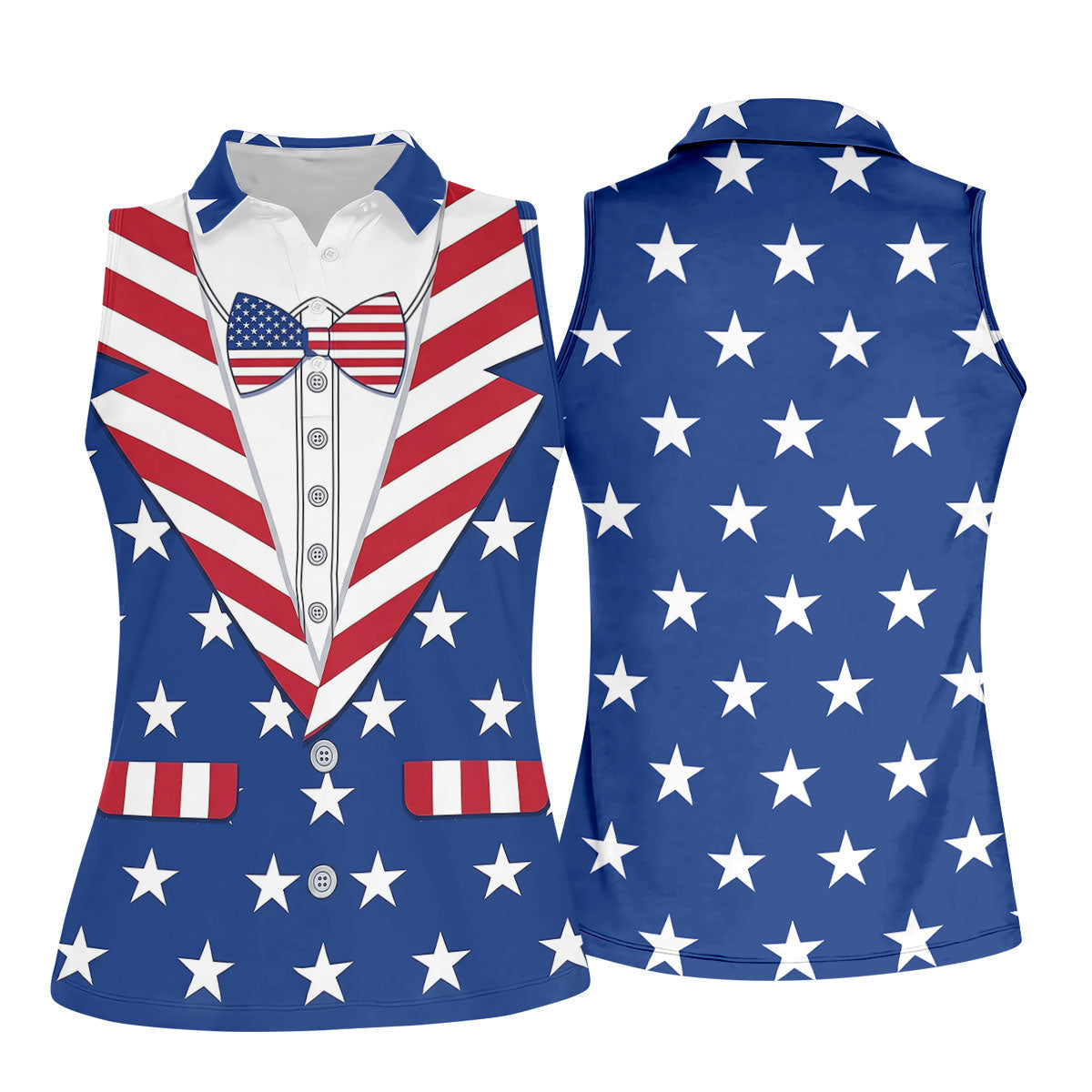 US Flag Costume Patriotic 4th Of July Golf Shirt, 250th Anniversary Golf Shirt For Women