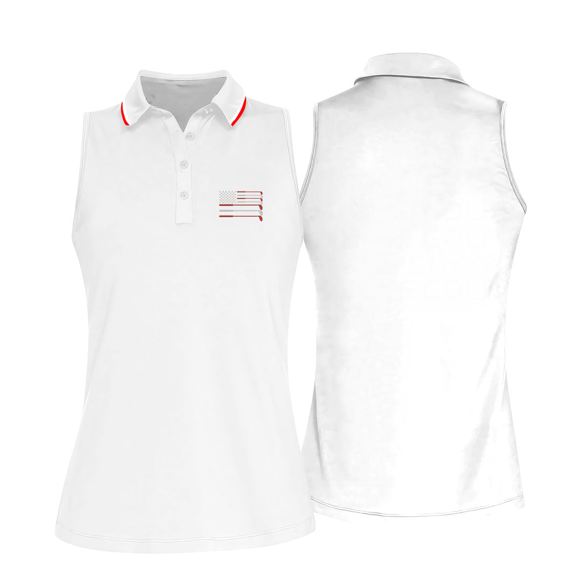 Golf Clubs US Flag Logo 250 Years White Golf Shirt, Patriotic 4th Of July Golf Shirt For Women