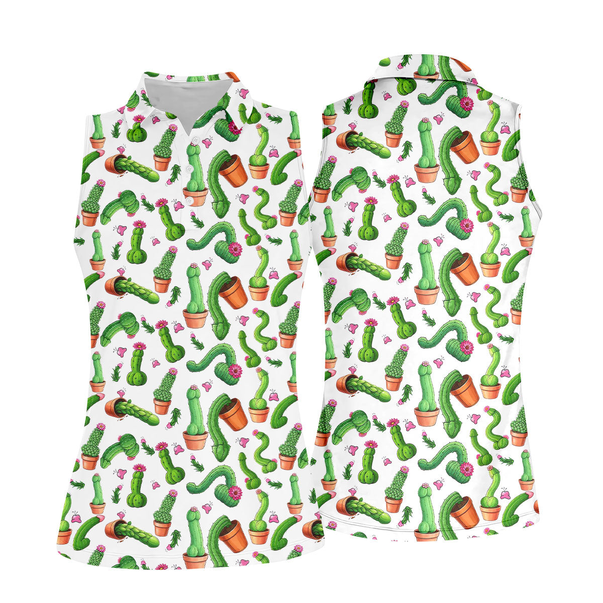 Funny Cactus Adult Humor Women Golf Shirts, Ladies Golf Shirt, Valentines Golf Gift, Golf Gifts For Women