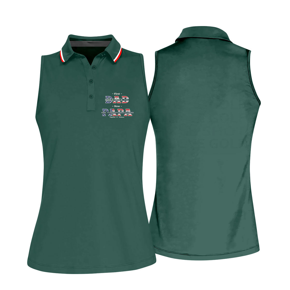 Green First Dad Now Grandpa Golf Polo Shirt, Ladies Golf Shirts, Golf Tops For Women
