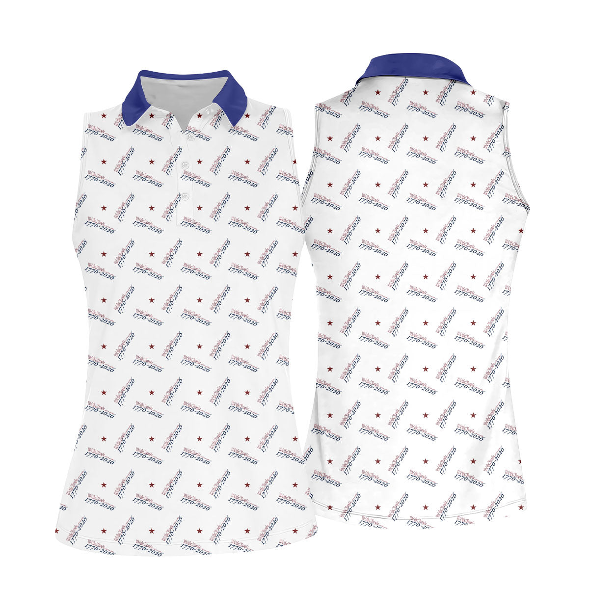 We The People 1776-2026 White Golf Shirt, 250th Anniversary Patriotic Golf Shirt, Women's Golf Tops, Ladies Golf Polos