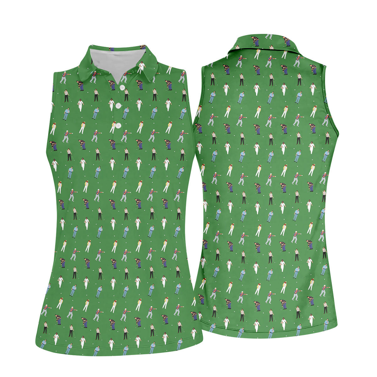 Sports Comedy Characters Golf Pose Green Golf Shirt, Ladies Golf Tops, Golf Shirt For Women