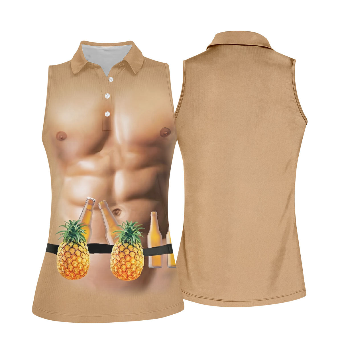 Funny Muscle Pineapple Beer Hawaiian Golf Shirt, Golf Shirt For Women, Golfing Apparel