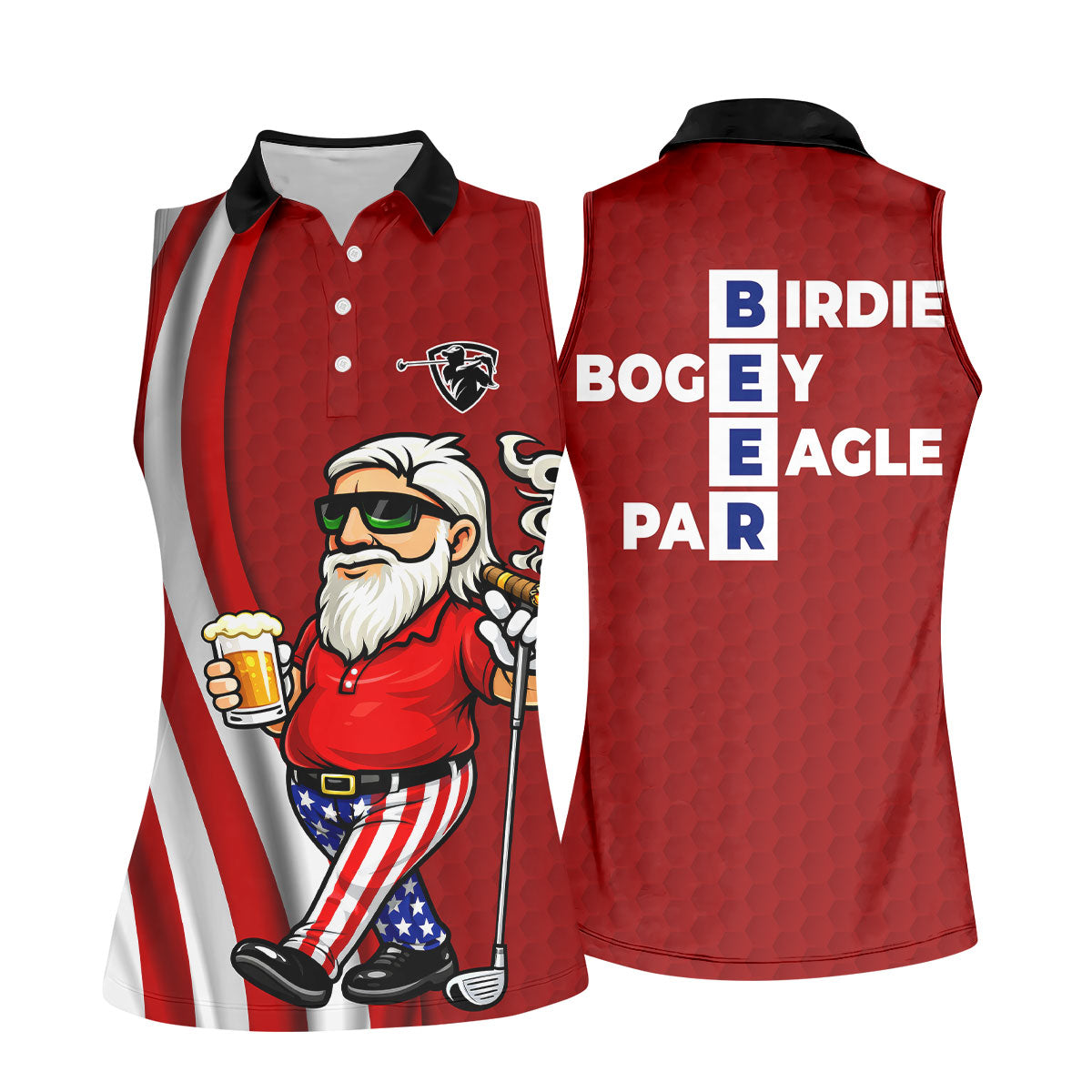 Patriotic Man Golf And Beer Funny 4th Of July Red Golf Shirt, 250 Years Of America Women's Golf Tops
