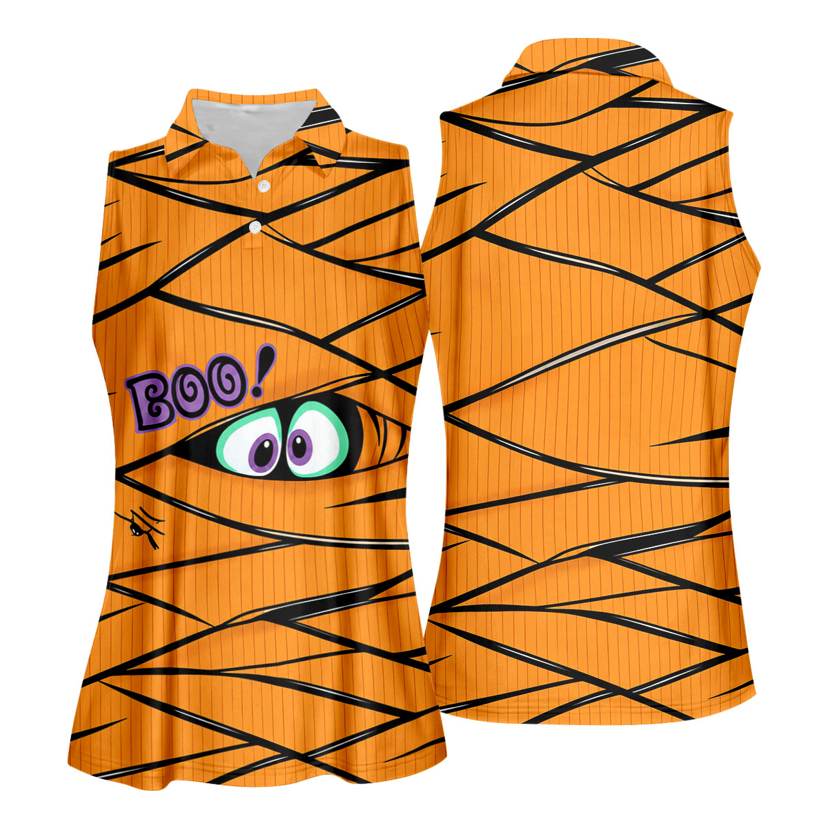 Boo Mummy Halloween Horror Character Polo Shirt, Ladies Golf Shirts, Golf Shirts For Women